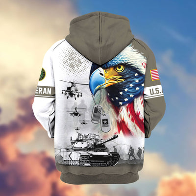 Premium US Veterans Zip Hoodie, Gifts For US Veterans, Gifts For Veterans Day