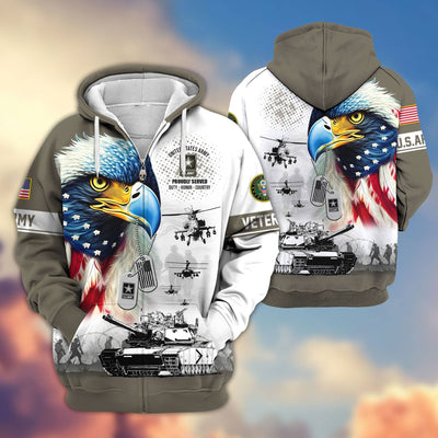 Premium US Veterans Zip Hoodie, Gifts For US Veterans, Gifts For Veterans Day