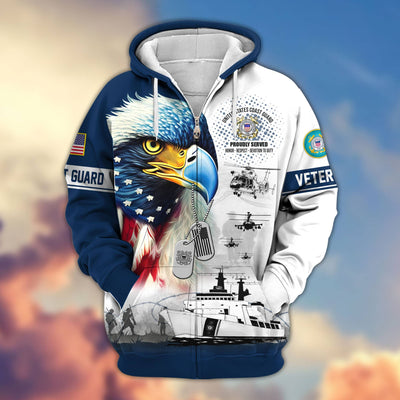 Premium US Veterans Zip Hoodie, Gifts For US Veterans, Gifts For Veterans Day