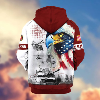 Premium US Veterans Zip Hoodie, Gifts For US Veterans, Gifts For Veterans Day