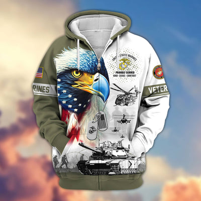 Premium US Veterans Zip Hoodie, Gifts For US Veterans, Gifts For Veterans Day