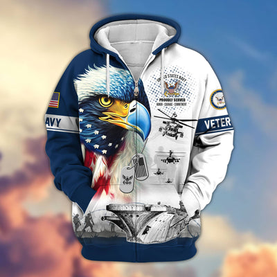 Premium US Veterans Zip Hoodie, Gifts For US Veterans, Gifts For Veterans Day