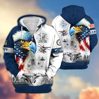 Premium US Veterans Zip Hoodie, Gifts For US Veterans, Gifts For Veterans Day