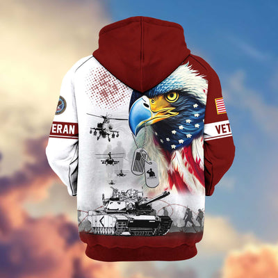 Premium US Veterans Zip Hoodie, Gifts For US Veterans, Gifts For Veterans Day