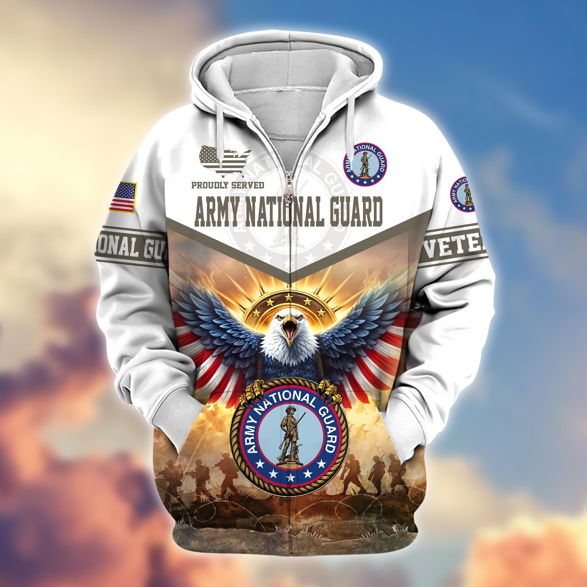 Premium Honoring All Who Served US Veterans Zip Hoodie, Gifts For US Veterans, Gifts For Veterans Day