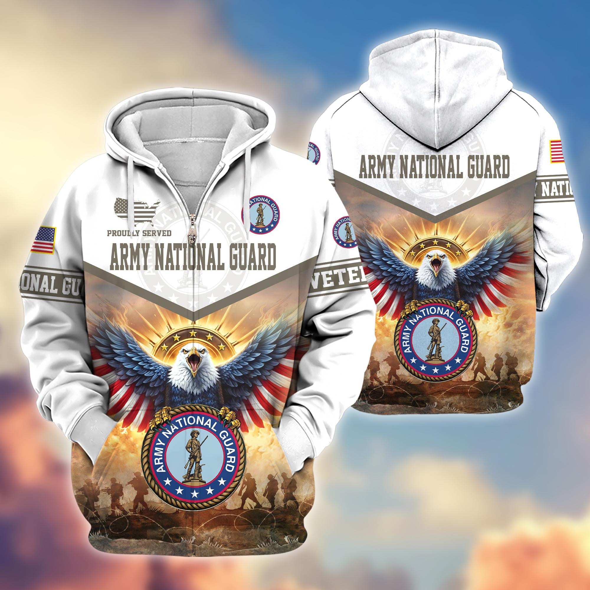 Premium Honoring All Who Served US Veterans Zip Hoodie, Gifts For US Veterans, Gifts For Veterans Day
