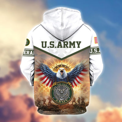 Premium Honoring All Who Served US Veterans Zip Hoodie, Gifts For US Veterans, Gifts For Veterans Day