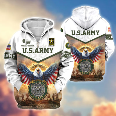 Premium Honoring All Who Served US Veterans Zip Hoodie, Gifts For US Veterans, Gifts For Veterans Day