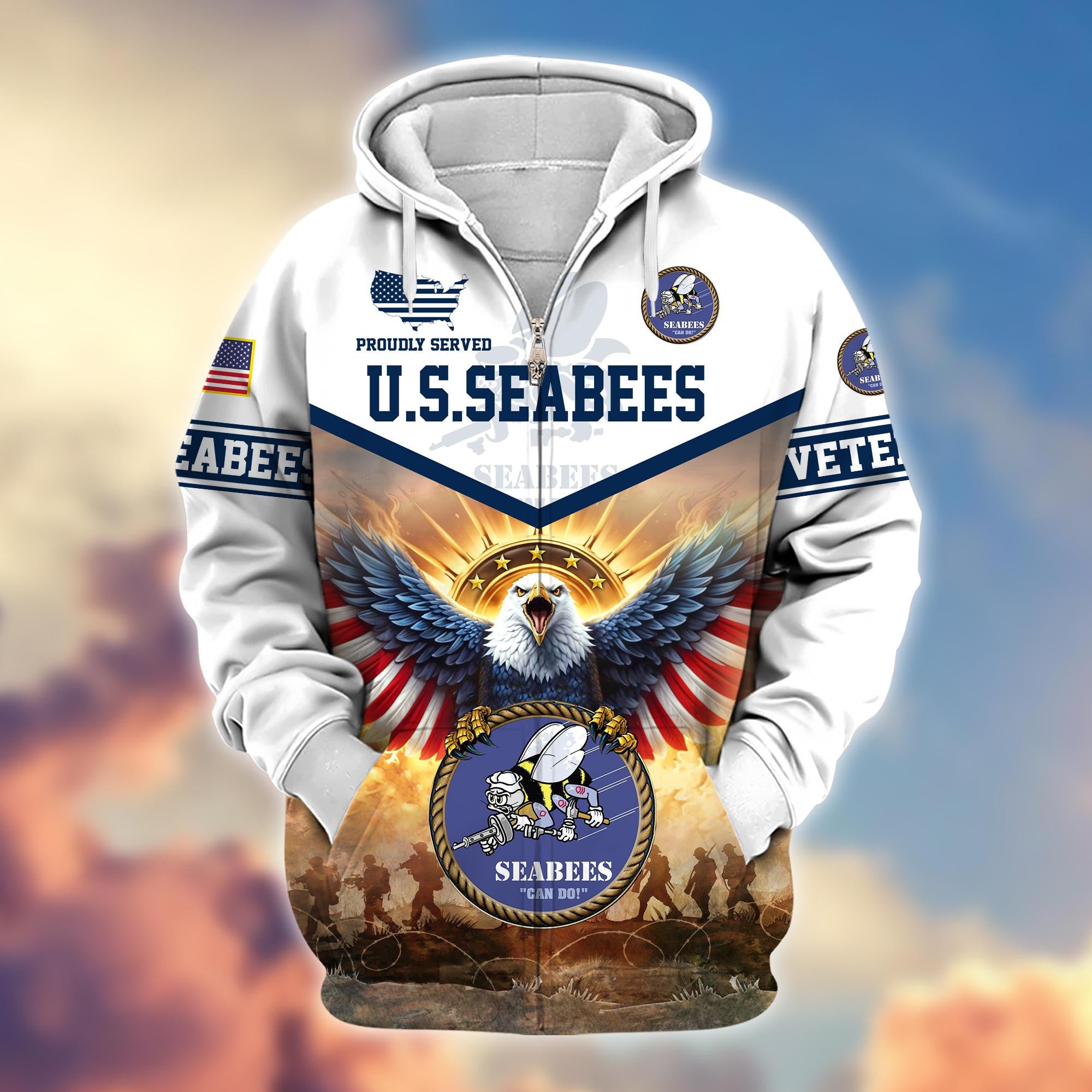 Premium Honoring All Who Served US Veterans Zip Hoodie, Gifts For US Veterans, Gifts For Veterans Day