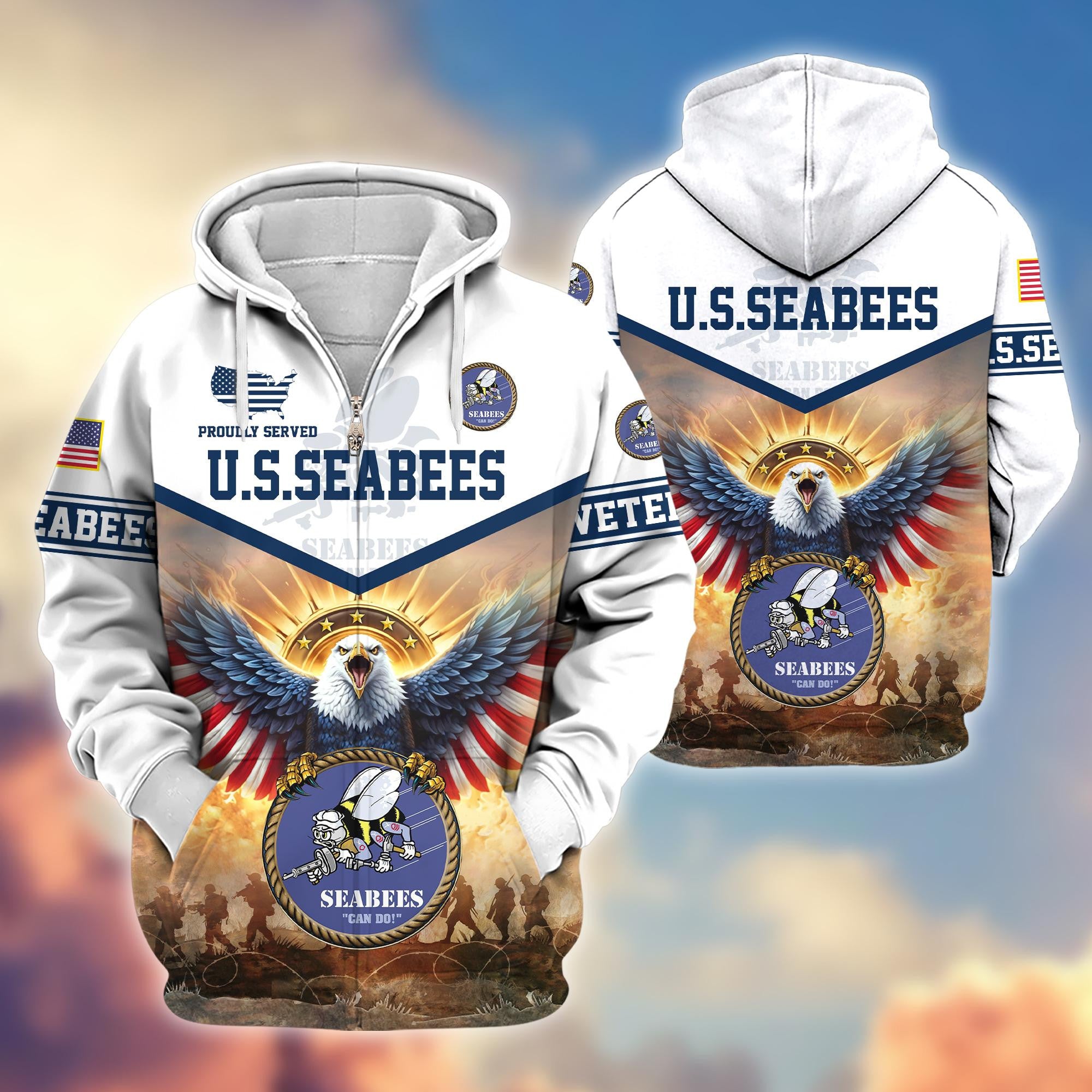 Premium Honoring All Who Served US Veterans Zip Hoodie, Gifts For US Veterans, Gifts For Veterans Day