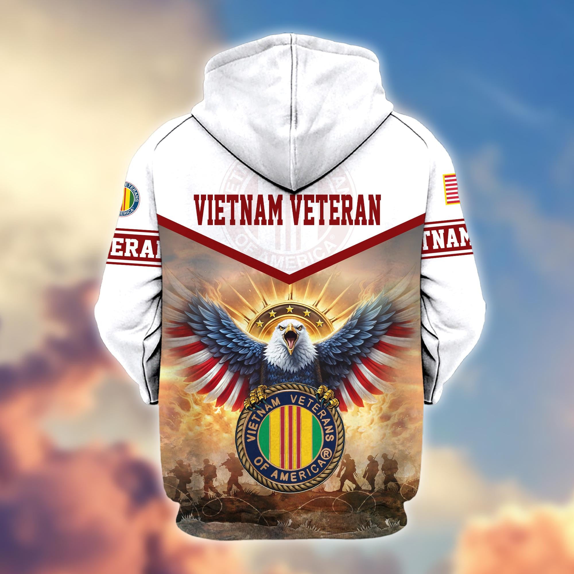 Premium Honoring All Who Served US Veterans Zip Hoodie, Gifts For US Veterans, Gifts For Veterans Day