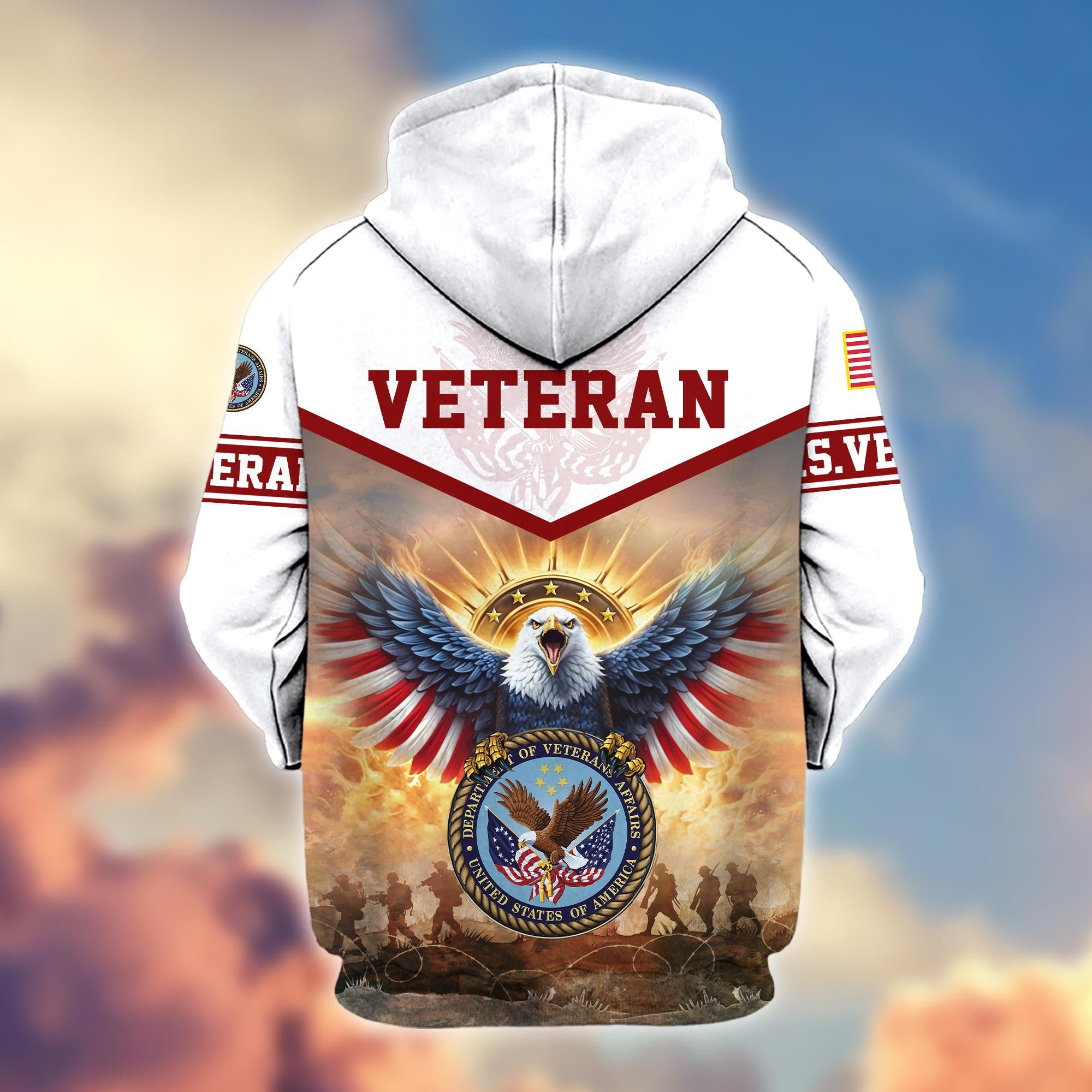 Premium Honoring All Who Served US Veterans Zip Hoodie, Gifts For US Veterans, Gifts For Veterans Day