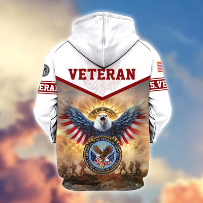Premium Honoring All Who Served US Veterans Zip Hoodie, Gifts For US Veterans, Gifts For Veterans Day