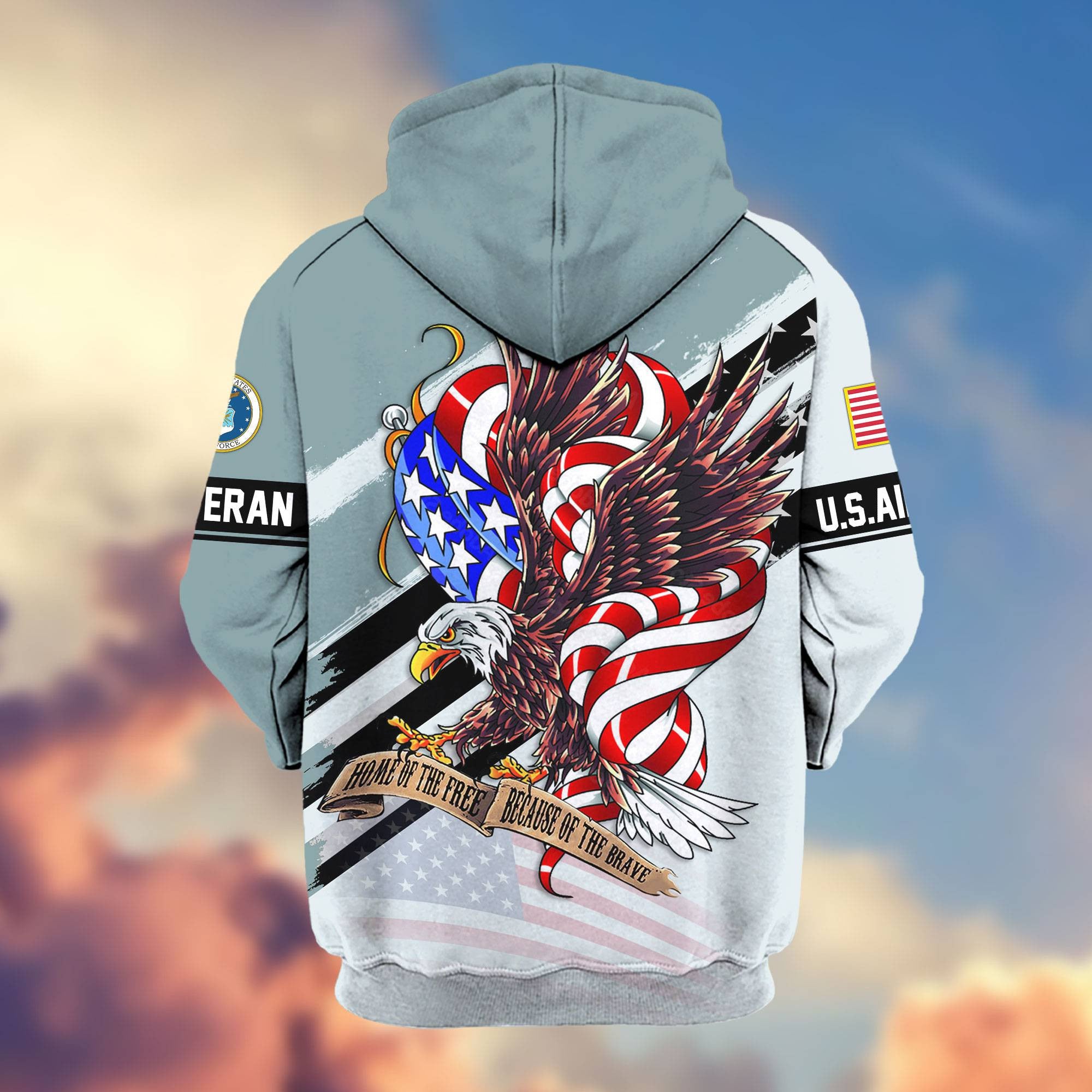 Premium US Veterans Zip Hoodie, Gifts For US Veterans, Gifts For Veterans Day