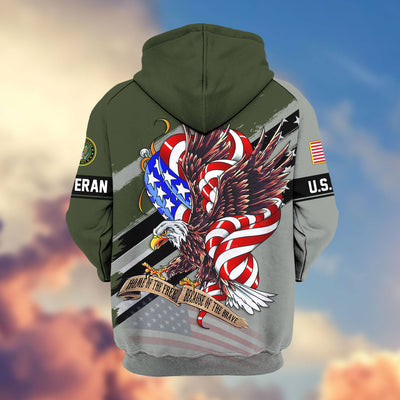 Premium US Veterans Zip Hoodie, Gifts For US Veterans, Gifts For Veterans Day