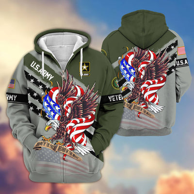 Premium US Veterans Zip Hoodie, Gifts For US Veterans, Gifts For Veterans Day