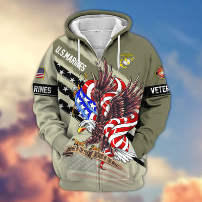 Premium US Veterans Zip Hoodie, Gifts For US Veterans, Gifts For Veterans Day