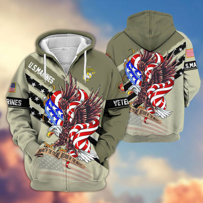 Premium US Veterans Zip Hoodie, Gifts For US Veterans, Gifts For Veterans Day