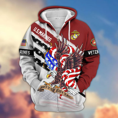 Premium US Veterans Zip Hoodie, Gifts For US Veterans, Gifts For Veterans Day
