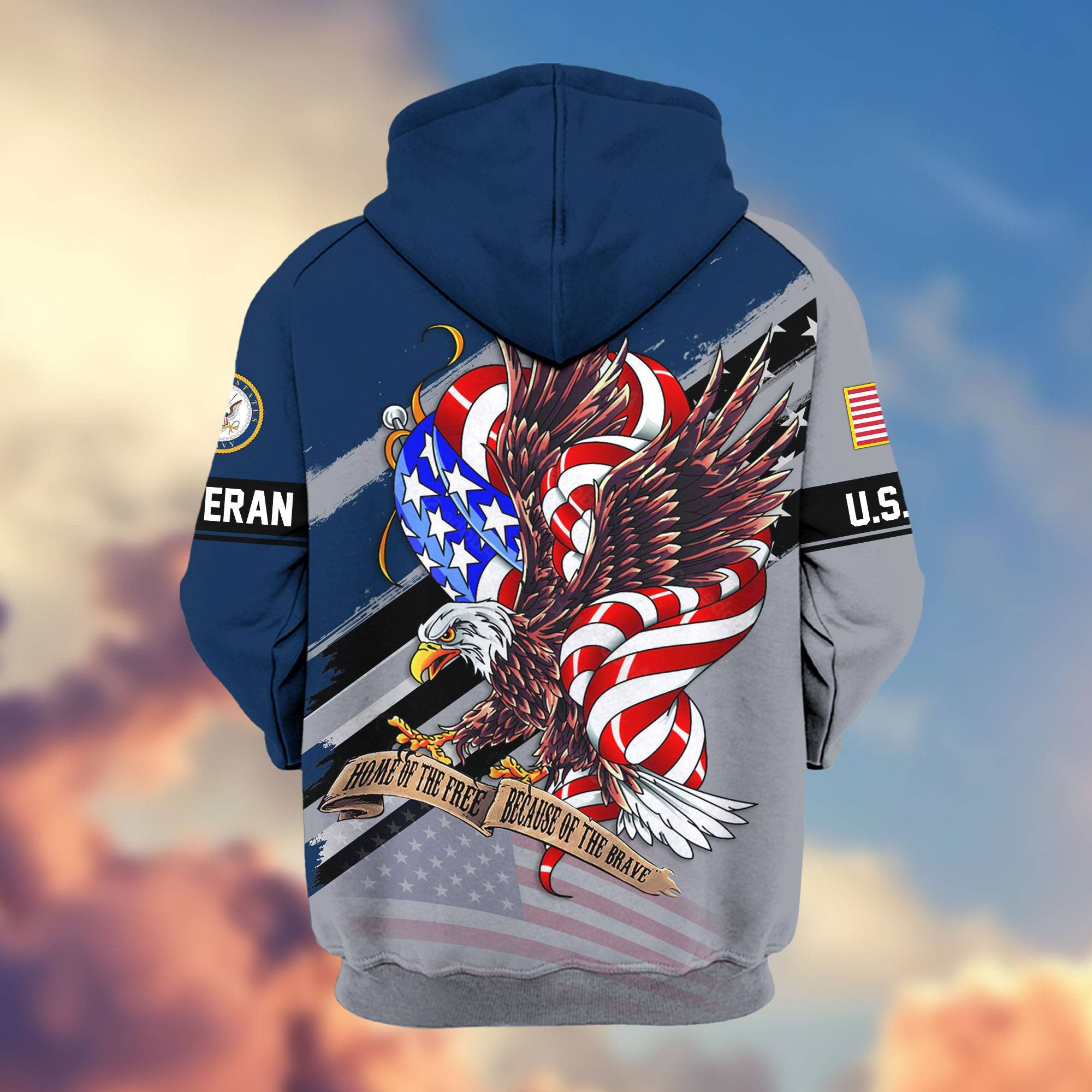 Premium US Veterans Zip Hoodie, Gifts For US Veterans, Gifts For Veterans Day