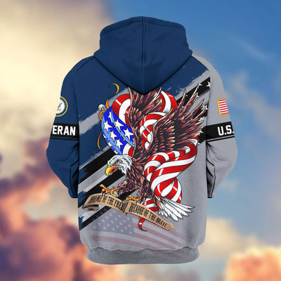 Premium US Veterans Zip Hoodie, Gifts For US Veterans, Gifts For Veterans Day