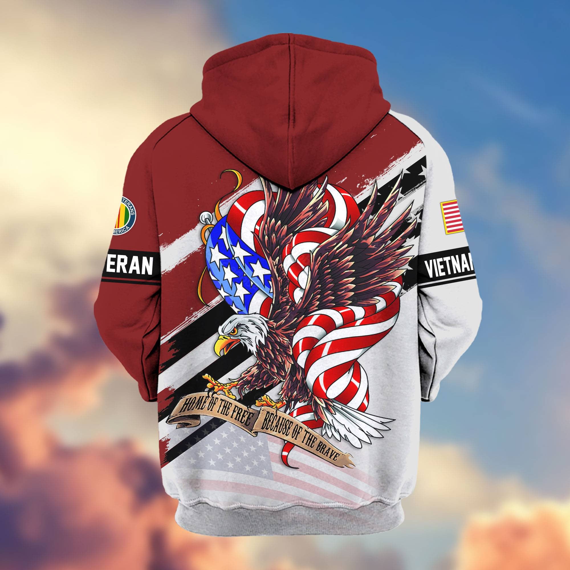 Premium US Veterans Zip Hoodie, Gifts For US Veterans, Gifts For Veterans Day