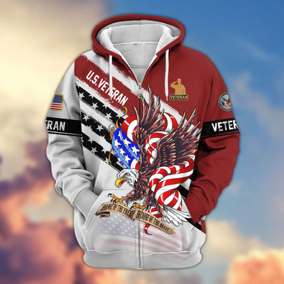 Premium US Veterans Zip Hoodie, Gifts For US Veterans, Gifts For Veterans Day