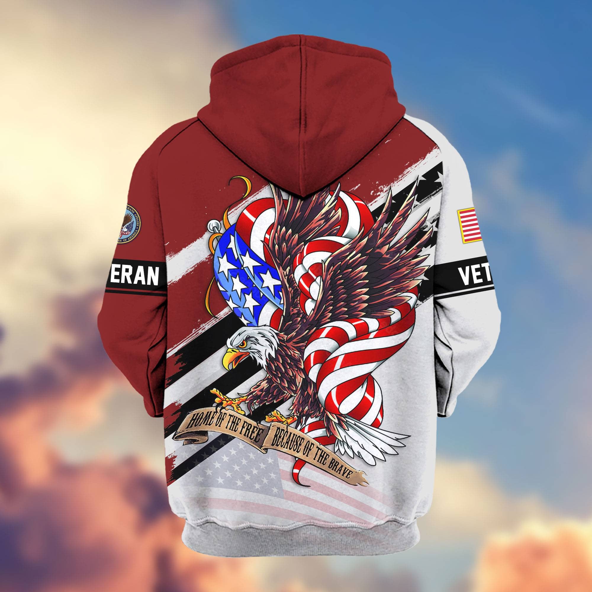 Premium US Veterans Zip Hoodie, Gifts For US Veterans, Gifts For Veterans Day