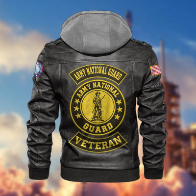 Premium US Veterans Leather Jacket, Gifts For US Veterans, Gifts For Veterans Day