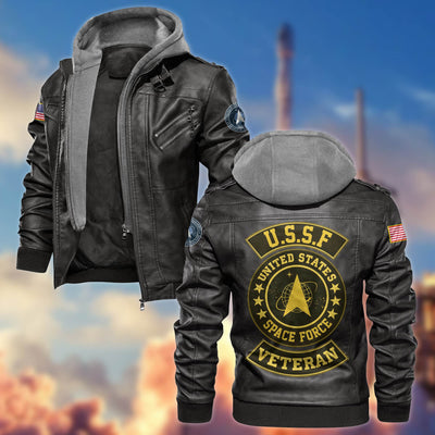Premium US Veterans Leather Jacket, Gifts For US Veterans, Gifts For Veterans Day