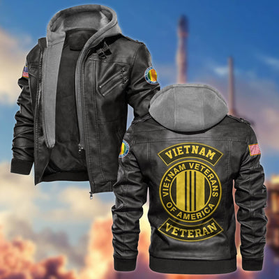 Premium US Veterans Leather Jacket, Gifts For US Veterans, Gifts For Veterans Day