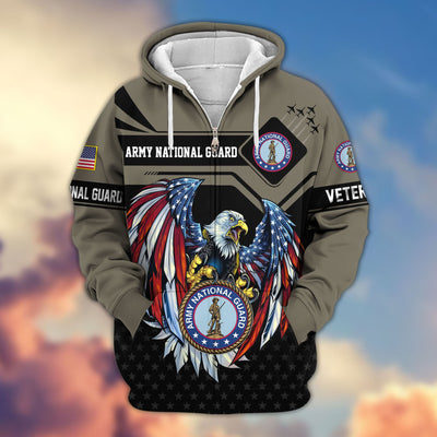 Premium US Veterans Zip Hoodie, Gifts For US Veterans, Gifts For Veterans Day