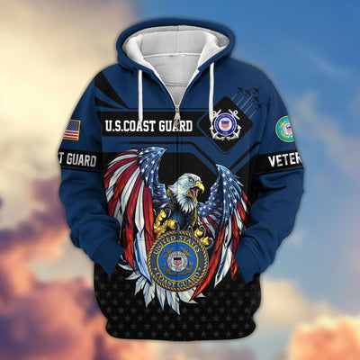 Premium US Veterans Zip Hoodie, Gifts For US Veterans, Gifts For Veterans Day