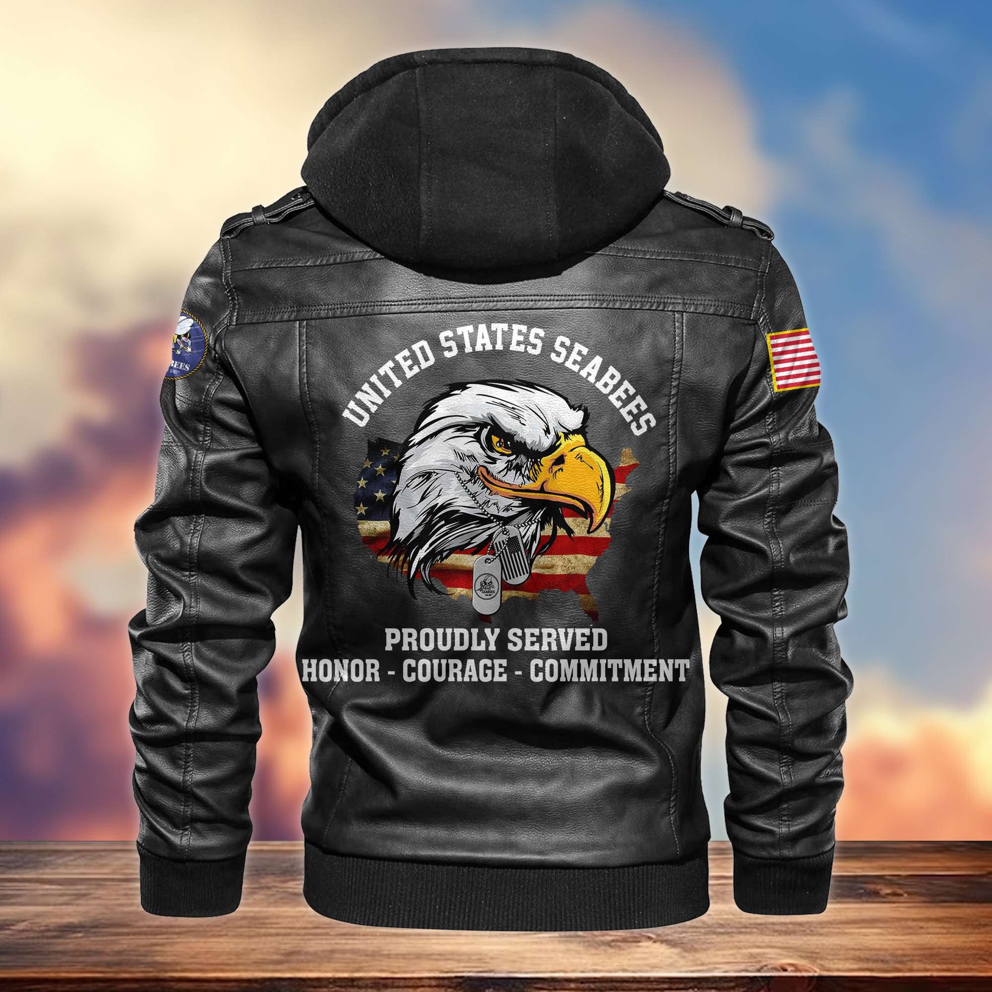 Premium US Veterans Leather Jacket, Gifts For US Veterans, Gifts For Veterans Day