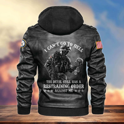 Premium US Veterans Leather Jacket, Gifts For US Veterans, Gifts For Veterans Day