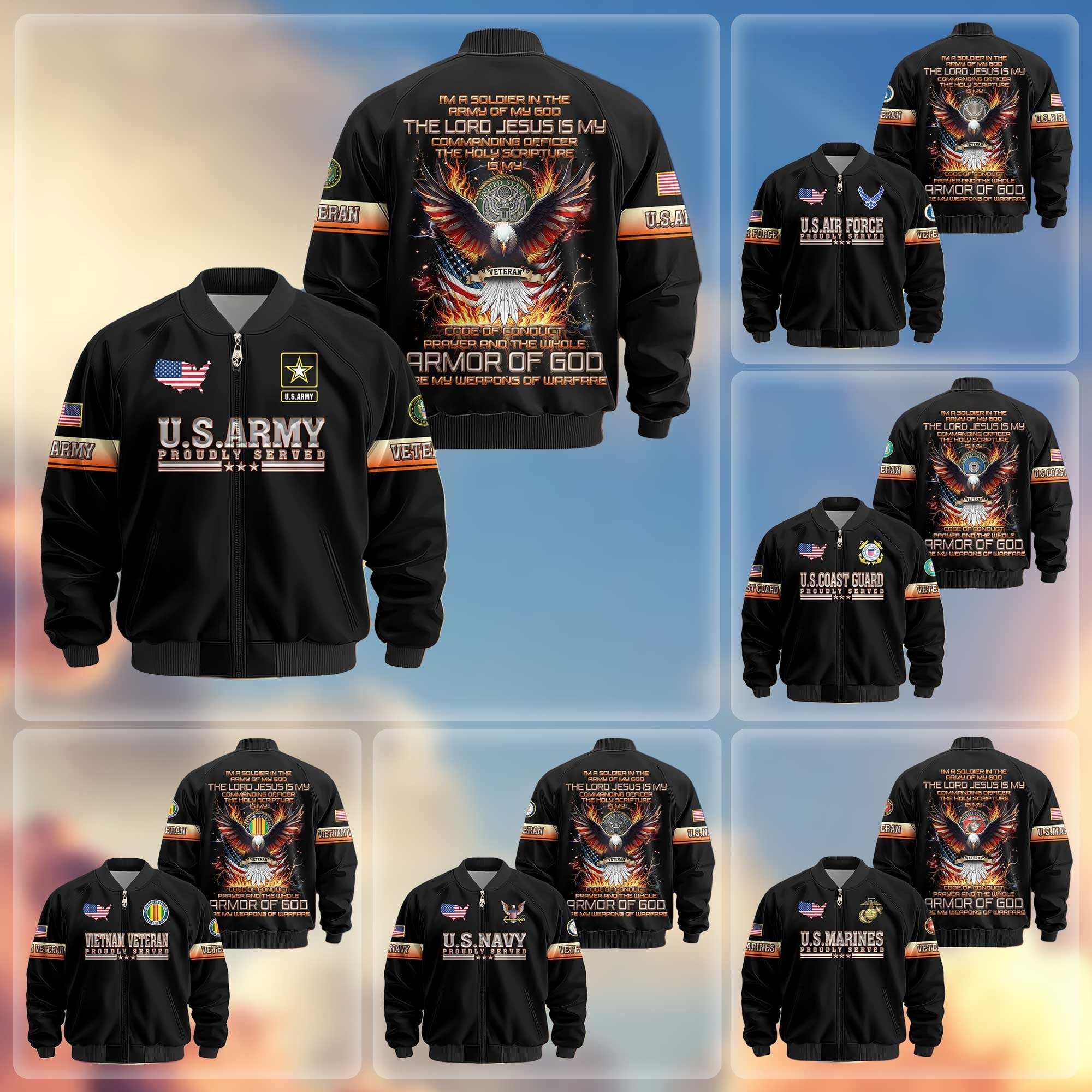 Premium US Veterans Bomber Jacket, Gifts For US Veterans, Gifts For Veterans Day