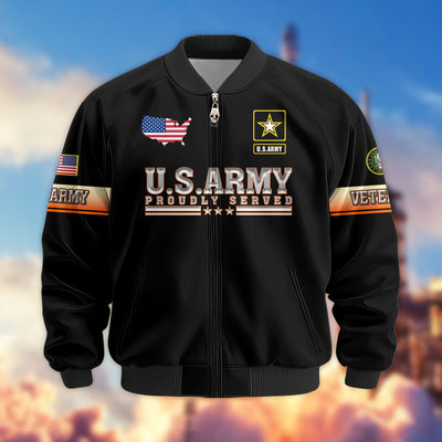 Premium US Veterans Bomber Jacket, Gifts For US Veterans, Gifts For Veterans Day