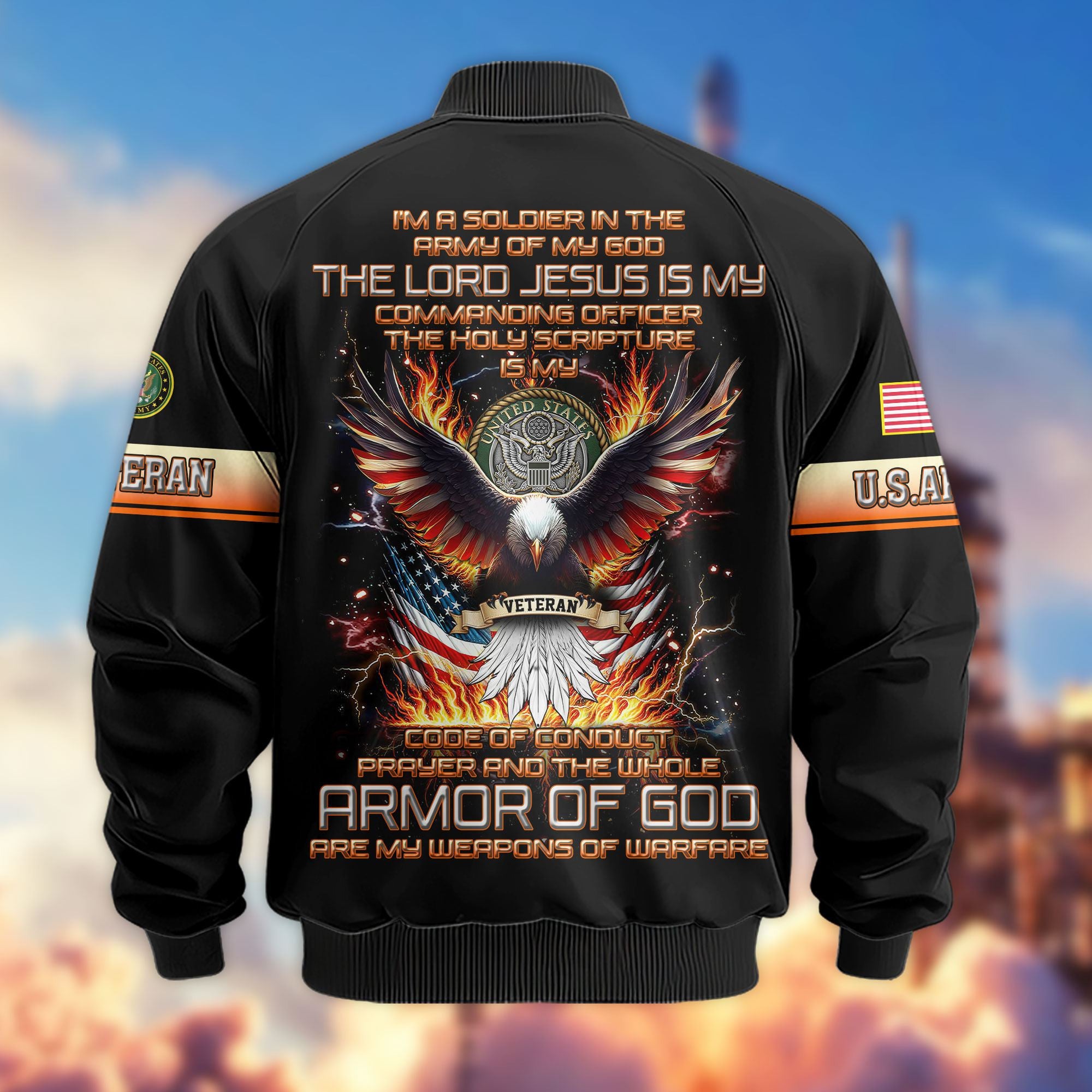 Premium US Veterans Bomber Jacket, Gifts For US Veterans, Gifts For Veterans Day