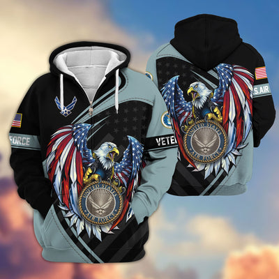 Premium US Veterans Zip Hoodie, Gifts For US Veterans, Gifts For Veterans Day
