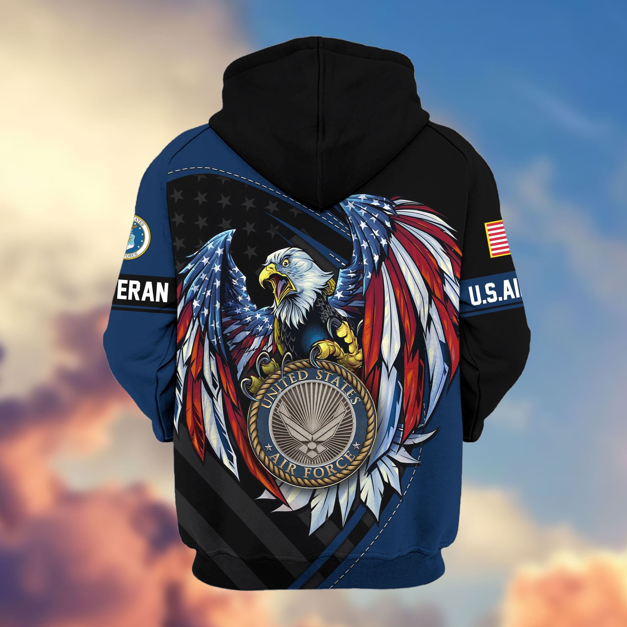 Premium US Veterans Zip Hoodie, Gifts For US Veterans, Gifts For Veterans Day