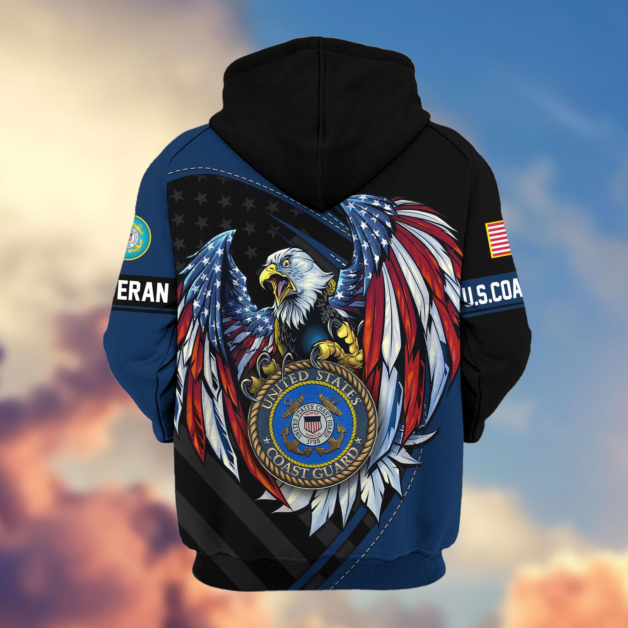 Premium US Veterans Zip Hoodie, Gifts For US Veterans, Gifts For Veterans Day