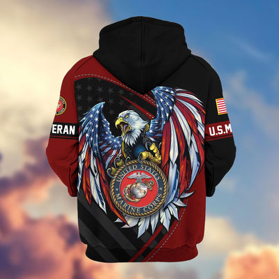Premium US Veterans Zip Hoodie, Gifts For US Veterans, Gifts For Veterans Day