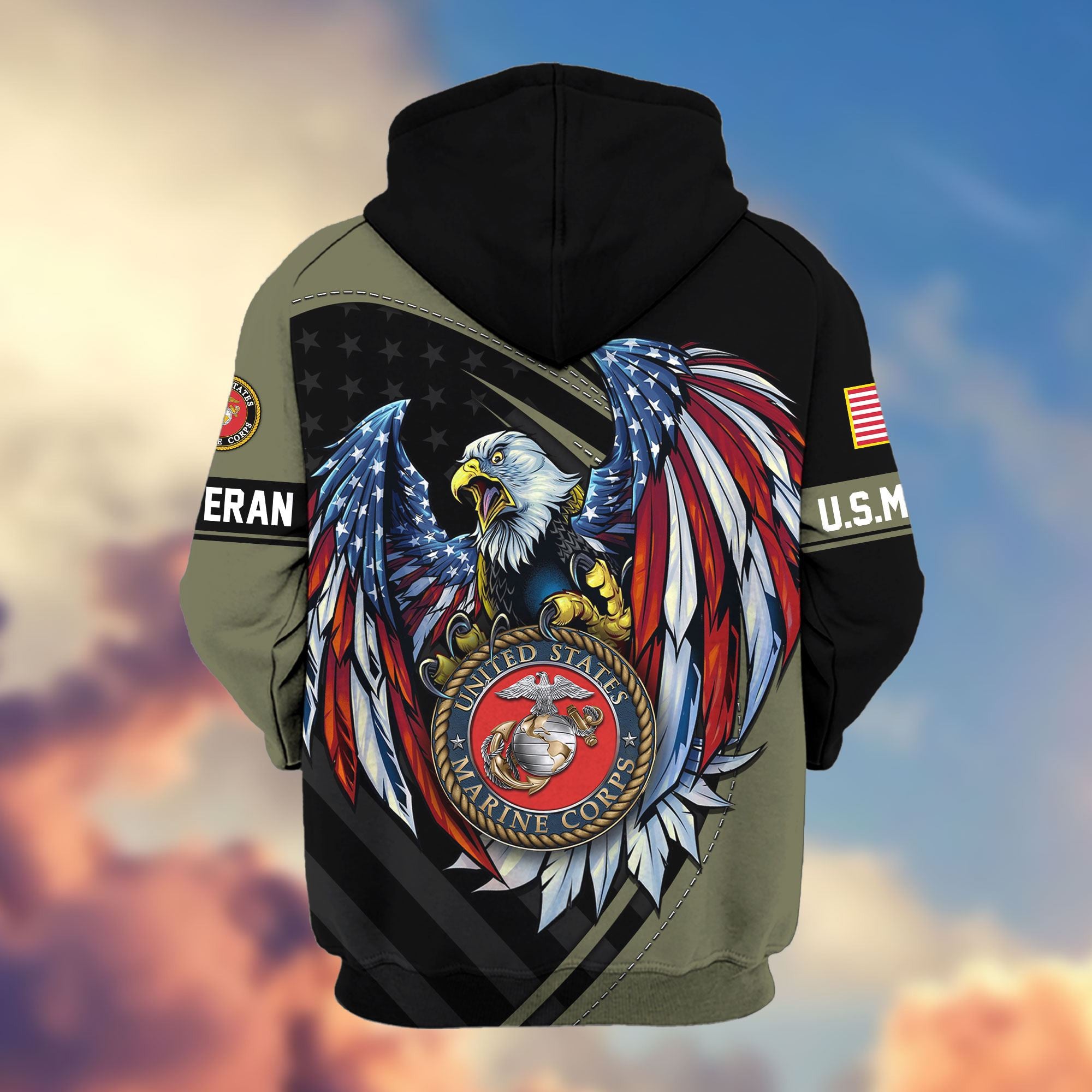 Premium US Veterans Zip Hoodie, Gifts For US Veterans, Gifts For Veterans Day