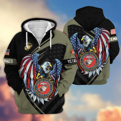 Premium US Veterans Zip Hoodie, Gifts For US Veterans, Gifts For Veterans Day