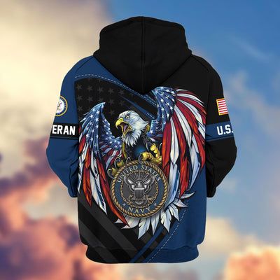 Premium US Veterans Zip Hoodie, Gifts For US Veterans, Gifts For Veterans Day