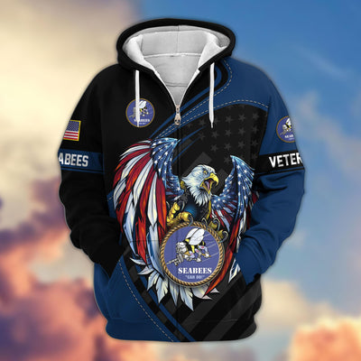Premium US Veterans Zip Hoodie, Gifts For US Veterans, Gifts For Veterans Day