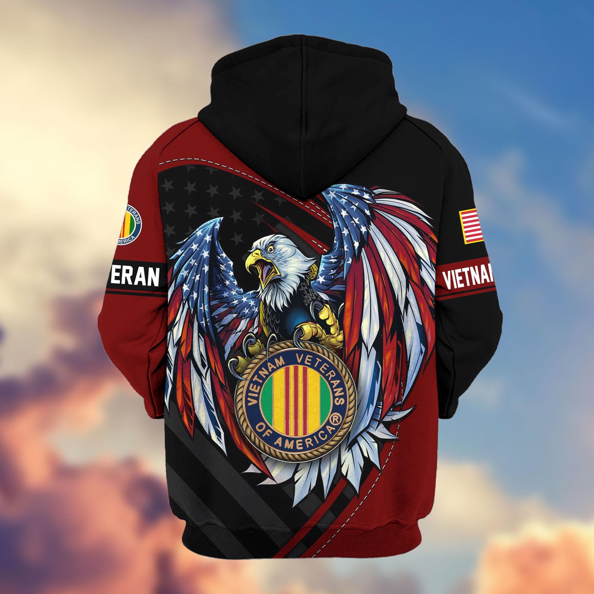 Premium US Veterans Zip Hoodie, Gifts For US Veterans, Gifts For Veterans Day