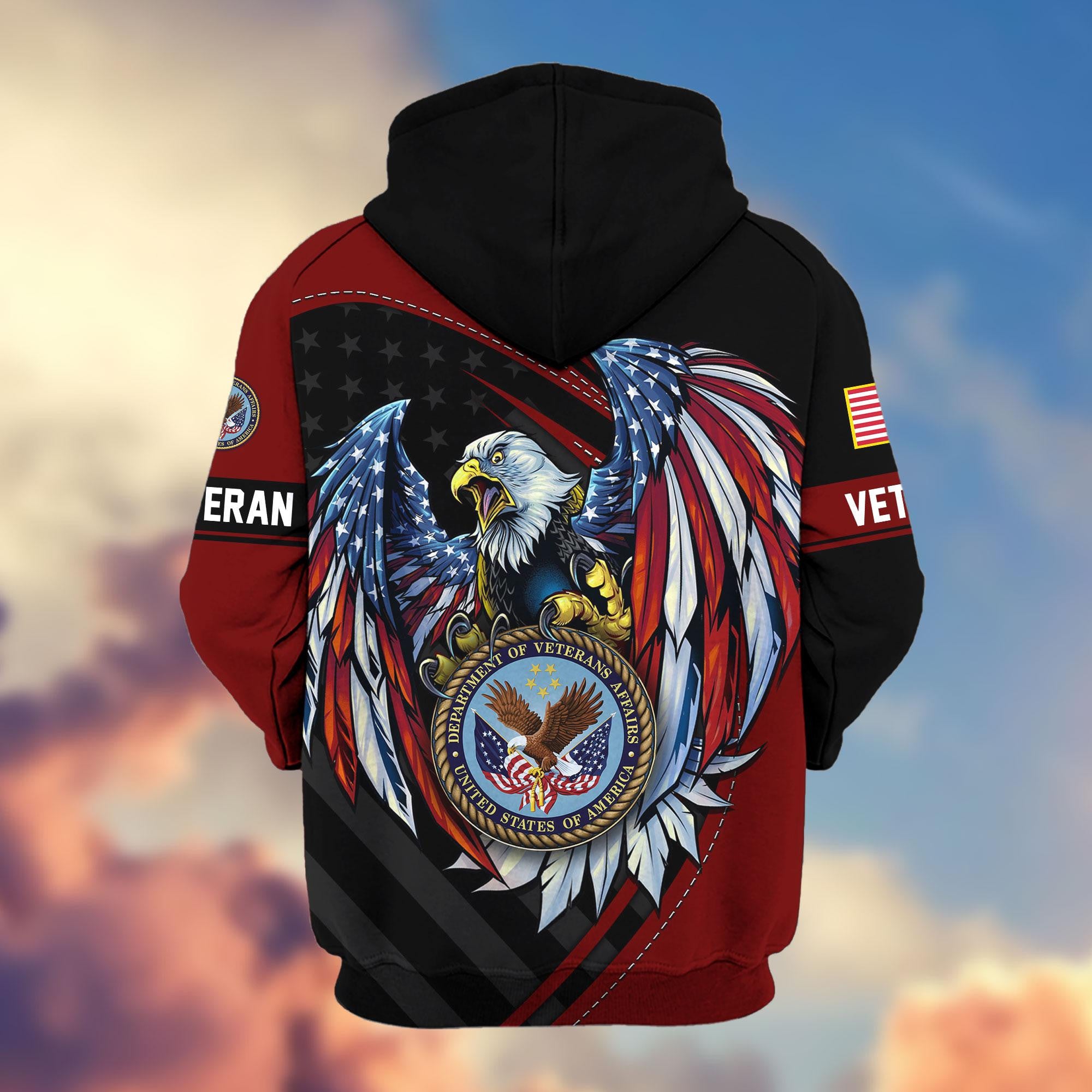 Premium US Veterans Zip Hoodie, Gifts For US Veterans, Gifts For Veterans Day