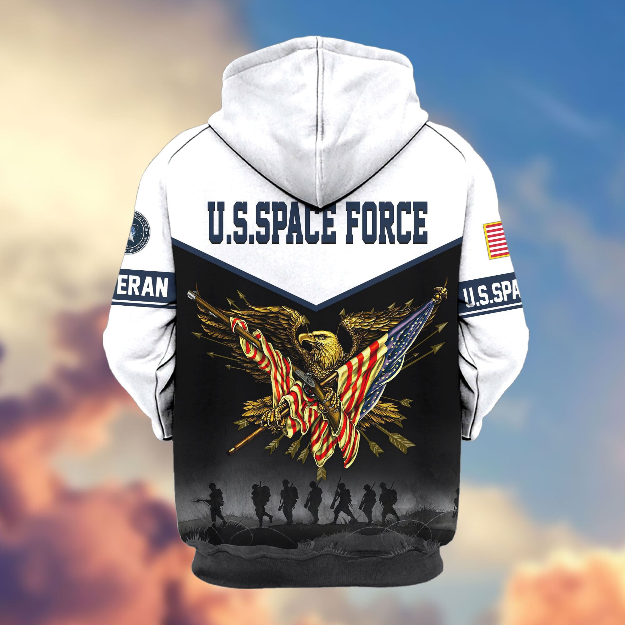 Premium US Veterans Zip Hoodie, Gifts For US Veterans, Gifts For Veterans Day