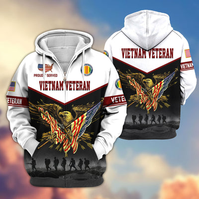 Premium US Veterans Zip Hoodie, Gifts For US Veterans, Gifts For Veterans Day